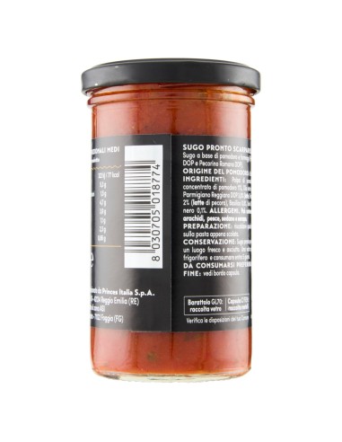 Sugo pronto scarpariello 260 g Napolina, lato con codice a barre