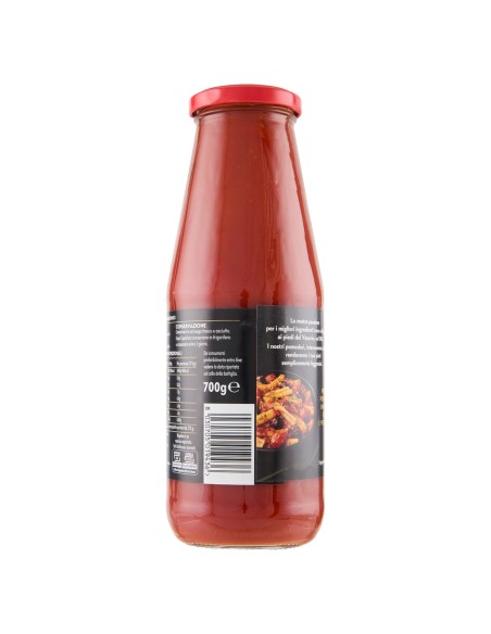 Passata di pomodoro 700 g Napolina, Seite mit Aufbewahrung und Strichcode