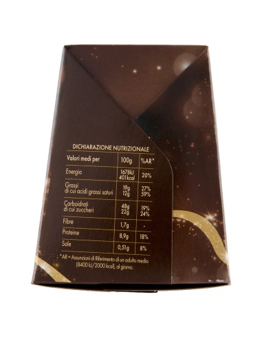 Mini Panettone Gran Festa con Gocce di Cioccolato 100 g Gs, côté avec valeurs nutritionnelles