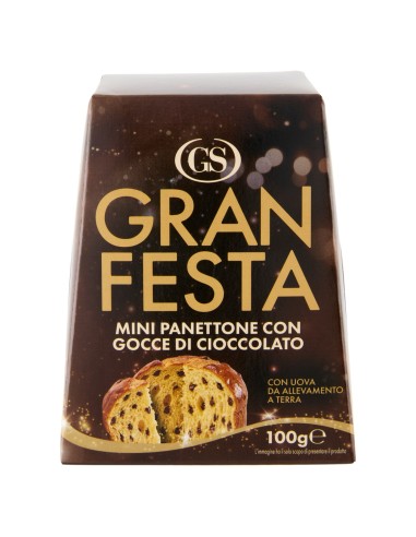 Mini Panettone Gran Festa con Gocce di Cioccolato 100 g Gs, autre vue