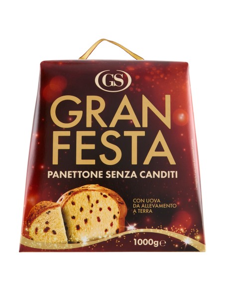 Panettone Gran Festa Senza Canditi 1000 g Gs, face avant