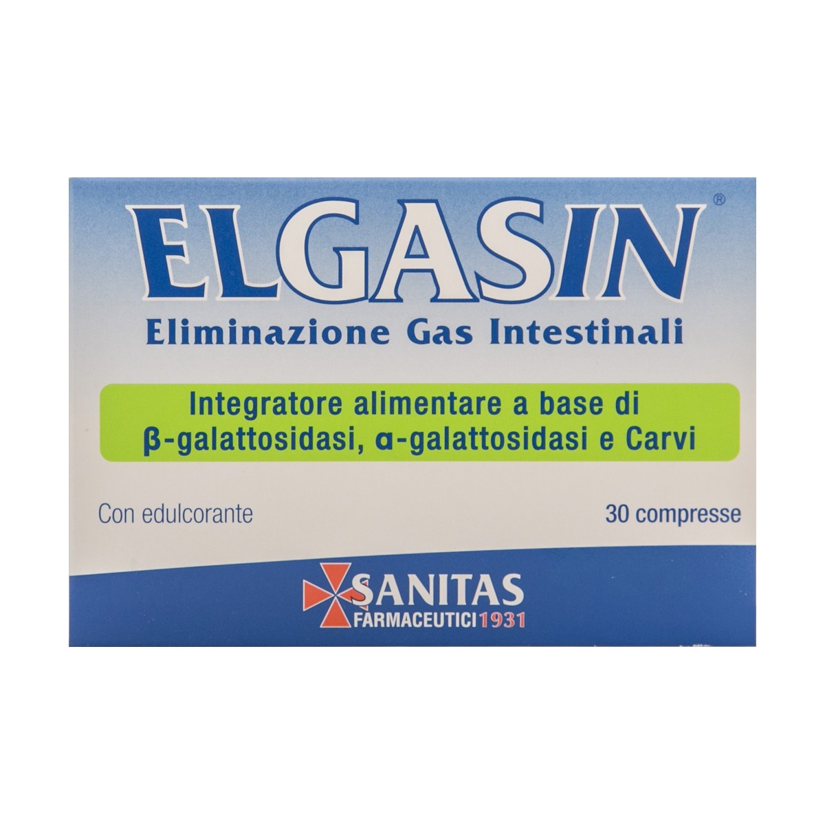 SANITAS ELGASIN INTEGRATORE ALIMENTARE PER ELIMINAZIONE GAS INTESTINALI 30 COMPRESSE 13,8g