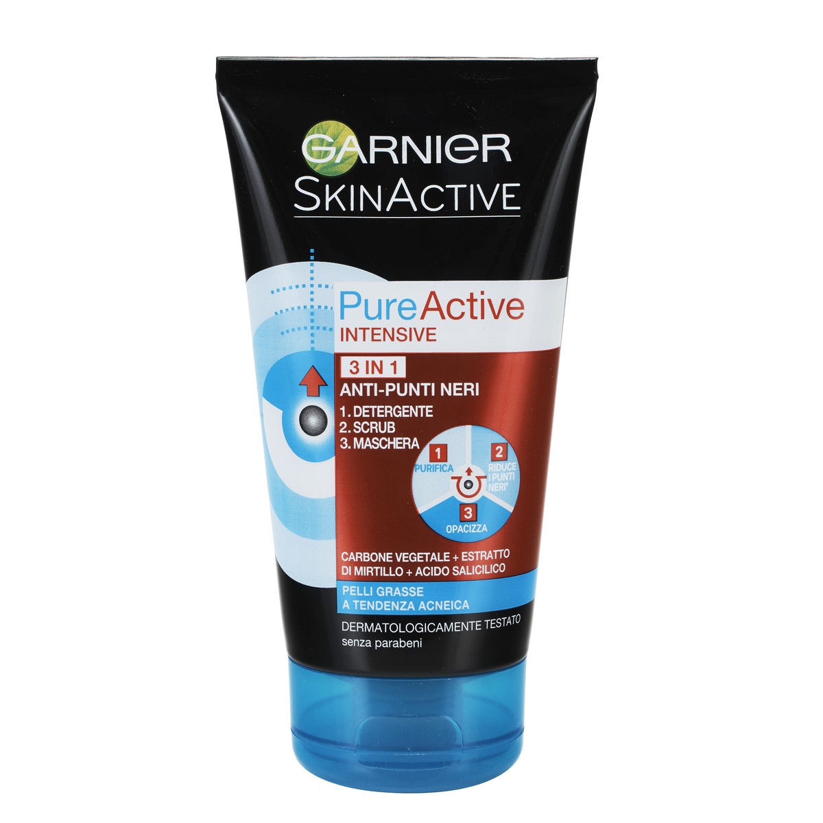 Garnier Detergente viso PureActive Intensive 3in1
