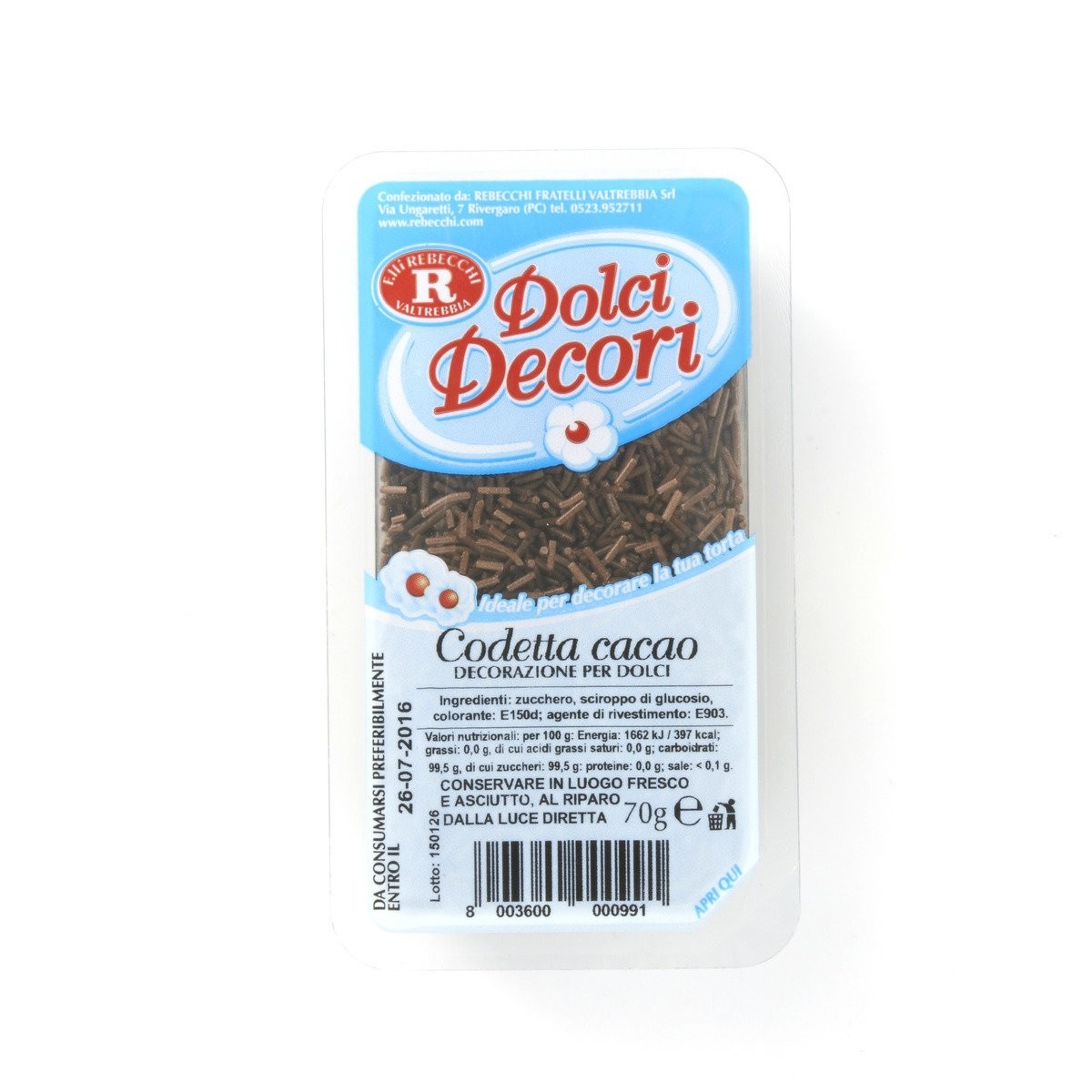 Rebecchi Codetta Cacao Dolci Decori