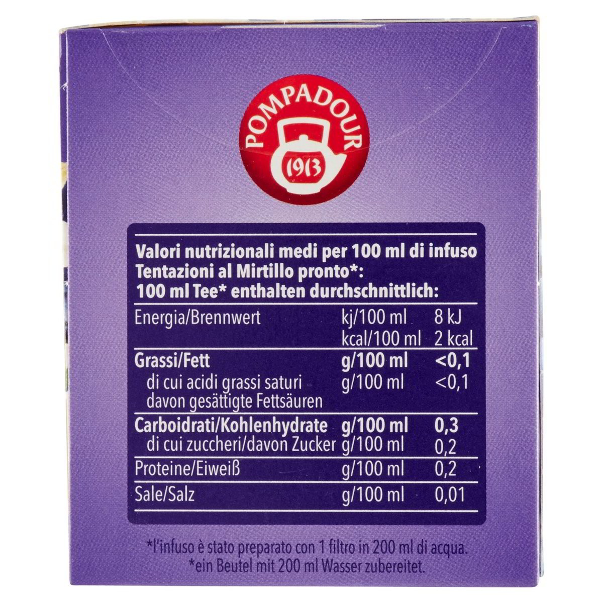 Pompadour Infuso di Tentazioni Al Mirtillo