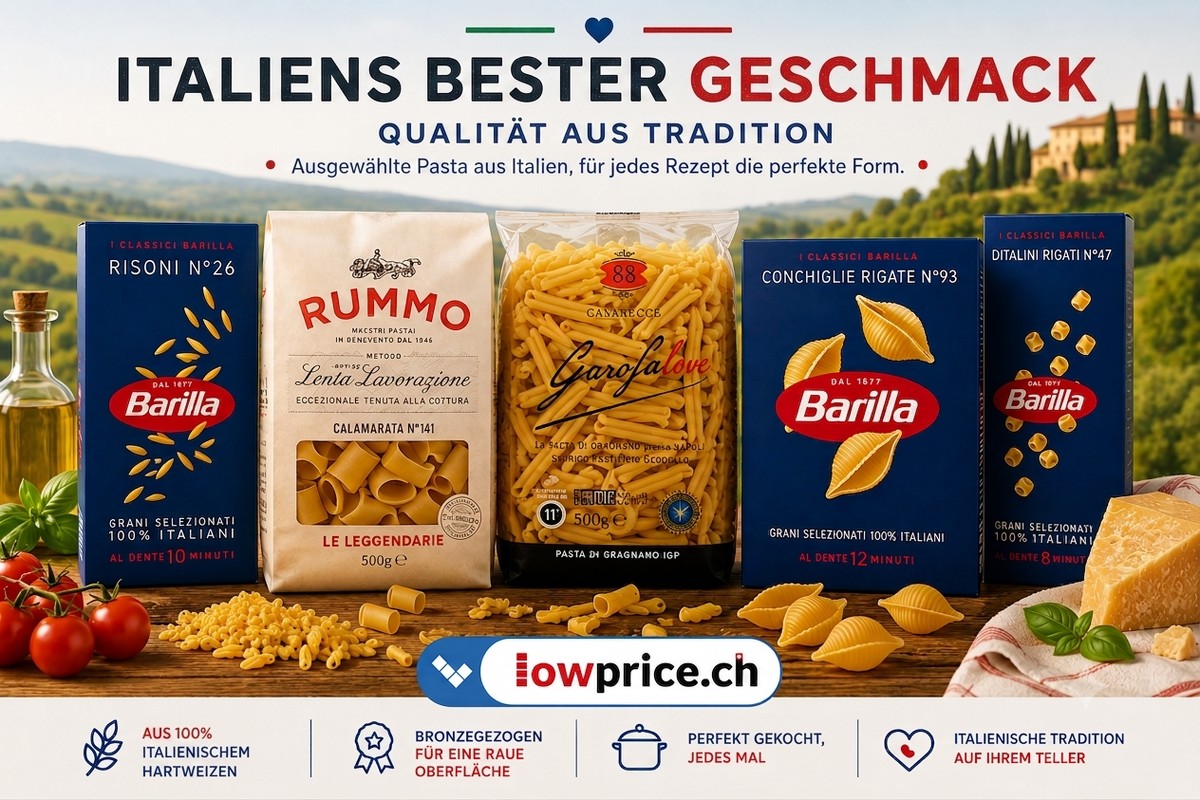 Italienische Nudelsorten Barilla Garofalo Rummo auf LowPrice.ch