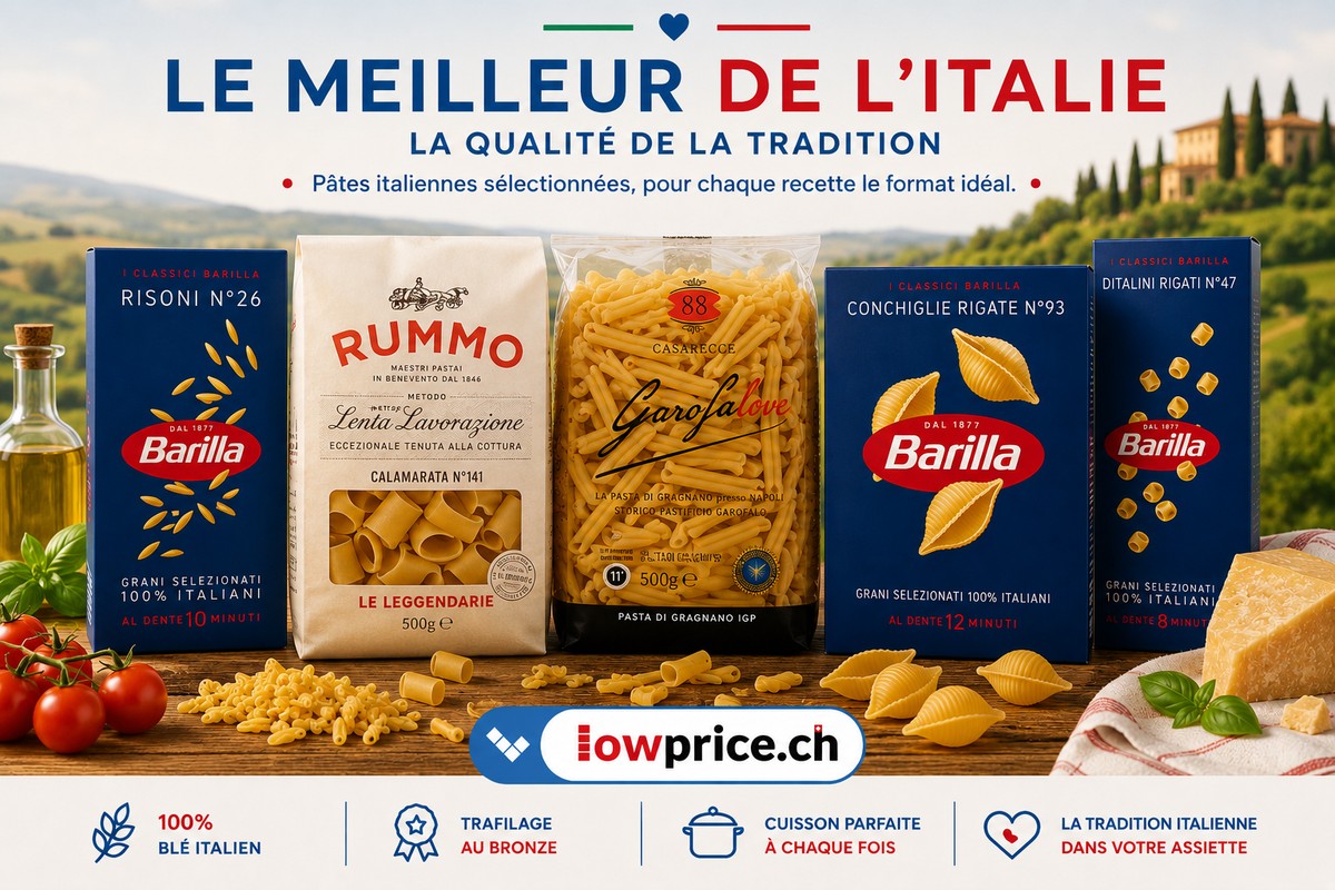 Formes de pâtes italiennes Barilla Garofalo Rummo sur LowPrice.ch