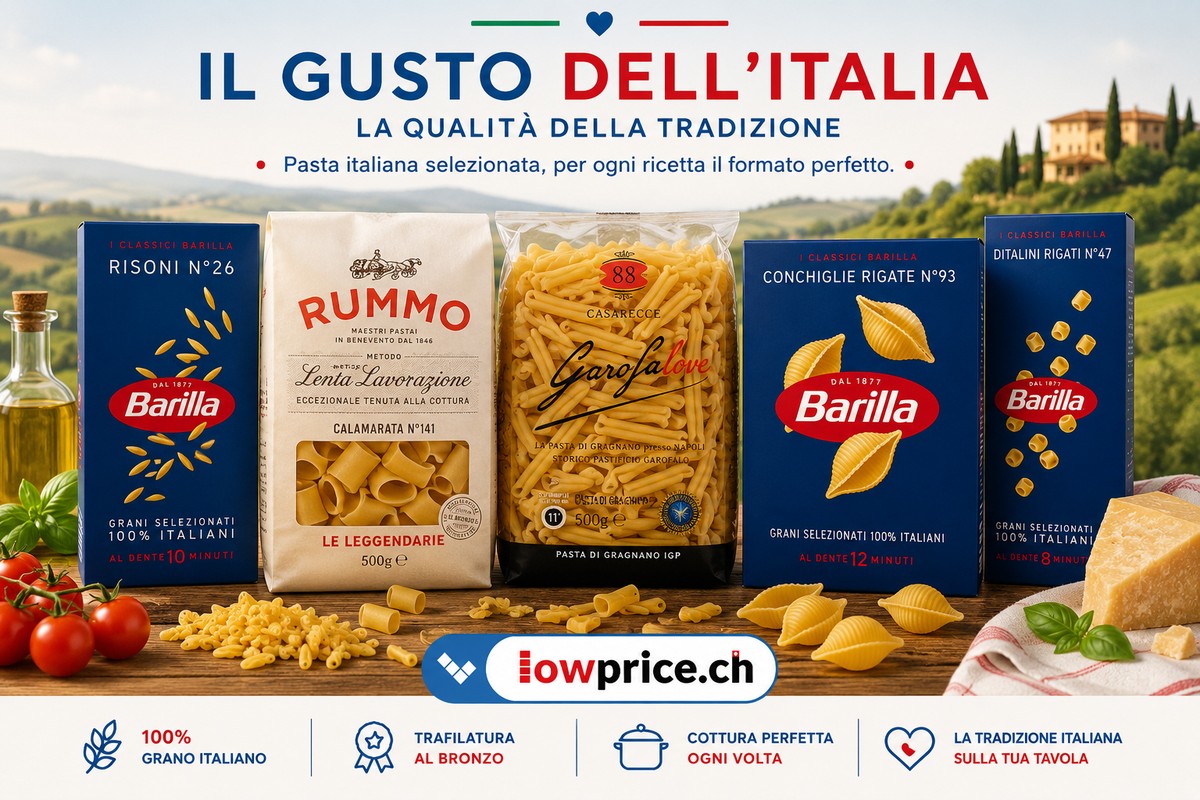 Formati di pasta italiana Barilla Garofalo Rummo su LowPrice.ch